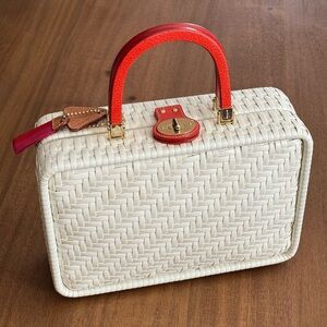 Large Kate Spade Straw Miramar Alison Basket Bag Tote